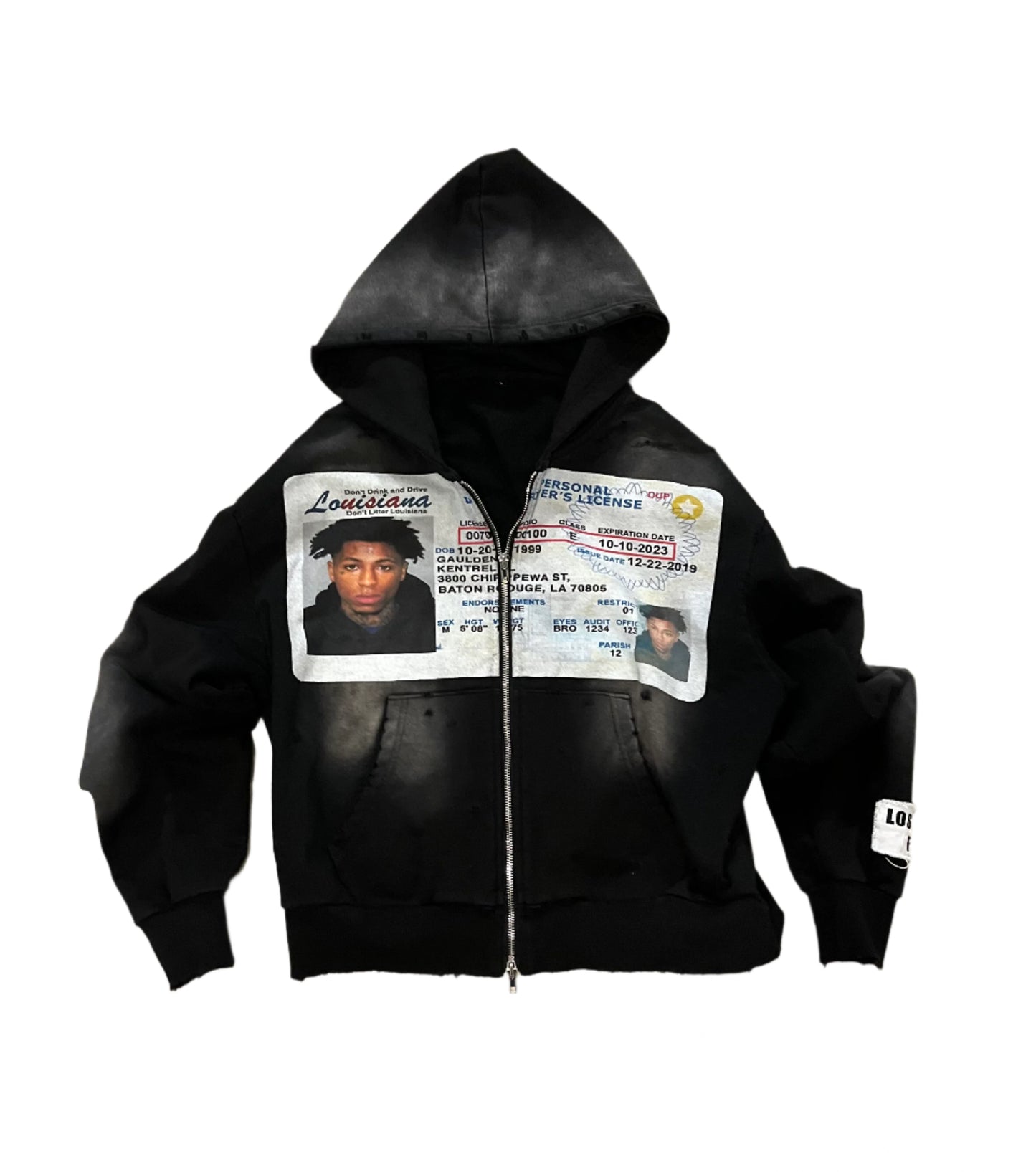 YOUNGBOY ID ZIP-UP "BLACK"